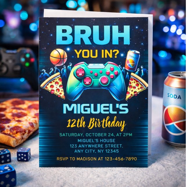 invitation à une fête d'anniversaire de jeu vidéo (Créateur téléchargé)