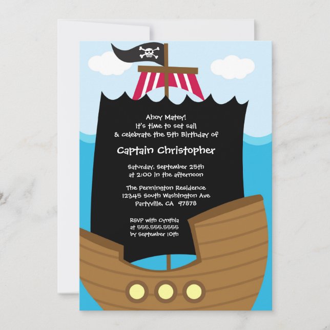 Invitation à une fête d'anniversaire de Jolly roge (Devant)