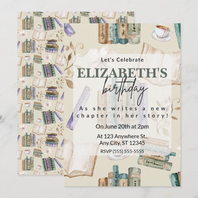 Invitation à une fête d'anniversaire de l'amoureux (Devant / Derrière)