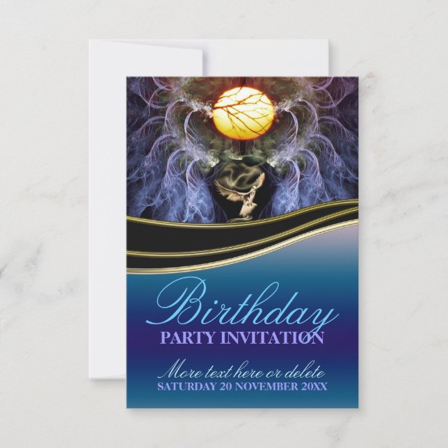 Invitation à une fête d'anniversaire de magie luna (Devant)