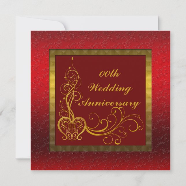 Invitation à une fête d'anniversaire de mariage (Devant)