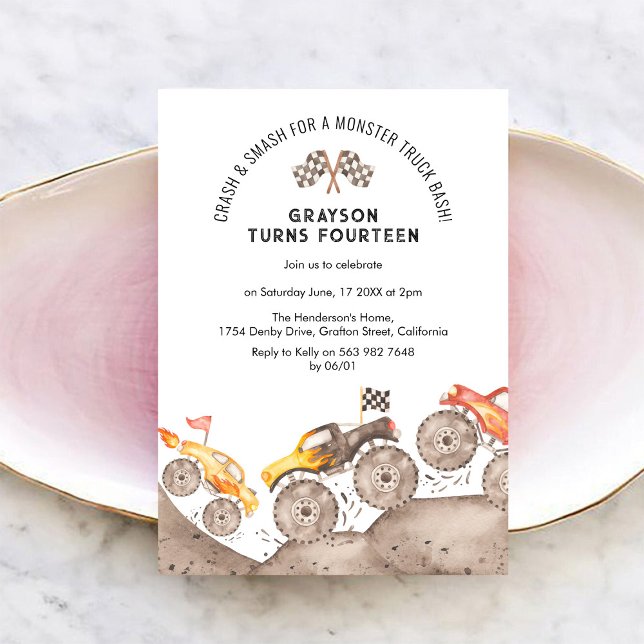 Invitation à une fête d'anniversaire de Monster Tr (Créateur téléchargé)