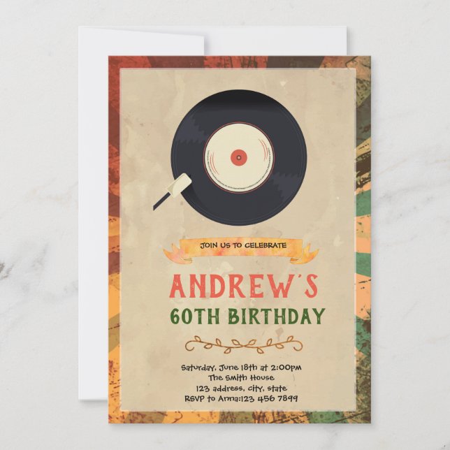 Invitation à une fête d'anniversaire de musique ré (Devant)