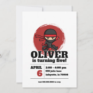 Invitation à une fête d'anniversaire de ninja