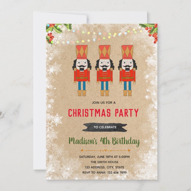 Invitation à une fête d'anniversaire de Noël Casse (Devant)