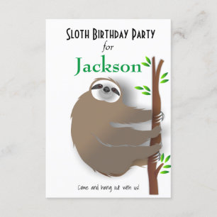 Invitation à une fête d'anniversaire de paresseux