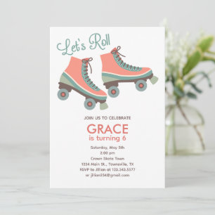 Invitation à une fête d'anniversaire de patin à ro