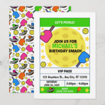 Invitation à une fête d'anniversaire de Pickleball
