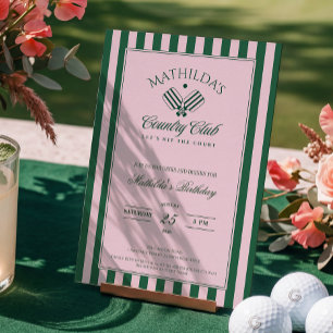 Invitation à une fête d'anniversaire de Pickleball