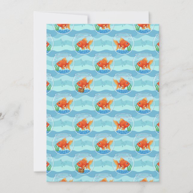 Invitation à une fête d'anniversaire de poisson ro (Devant)