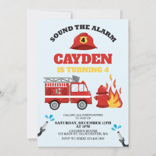 Invitation à une fête d'anniversaire de pompier de