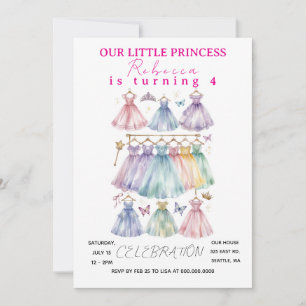 Invitation à une fête d'anniversaire de princesse 