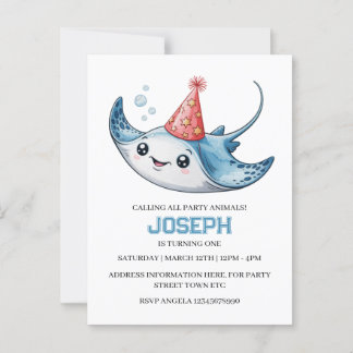 Invitation à une fête d'anniversaire de raie paste