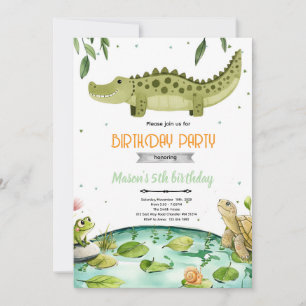 Invitation à une fête d'anniversaire de reptiles d