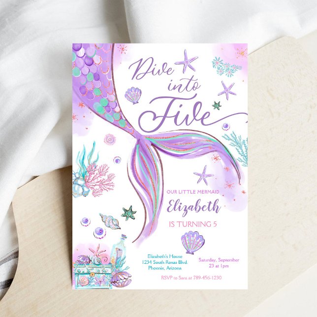 Invitation à une fête d'anniversaire de sirène (Créateur téléchargé)