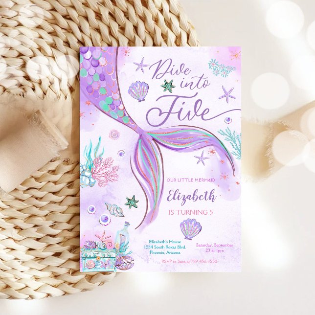 Invitation à une fête d'anniversaire de sirène (Créateur téléchargé)