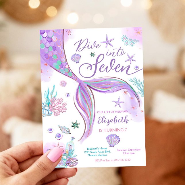 Invitation à une fête d'anniversaire de sirène (Créateur téléchargé)