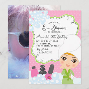 Invitation à une fête d'anniversaire de spa pour f