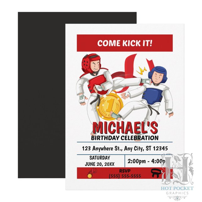 Invitation à une fête d'anniversaire de Taekwondo  (Créateur téléchargé)