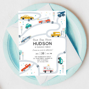Invitation à une fête d'anniversaire de voiture po