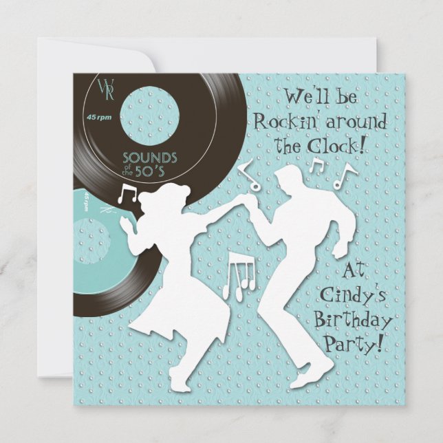 Invitation à une fête d'anniversaire des années 19 (Devant)