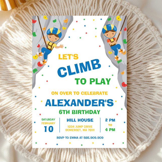 Invitation à une fête d'anniversaire d'escalade de (Créateur téléchargé)