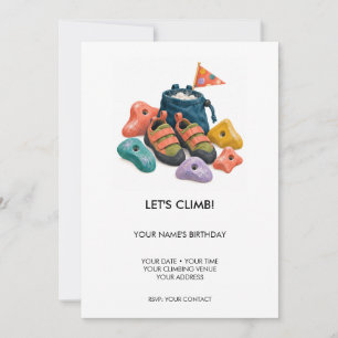 Invitation à une fête d'anniversaire d'escalade ve