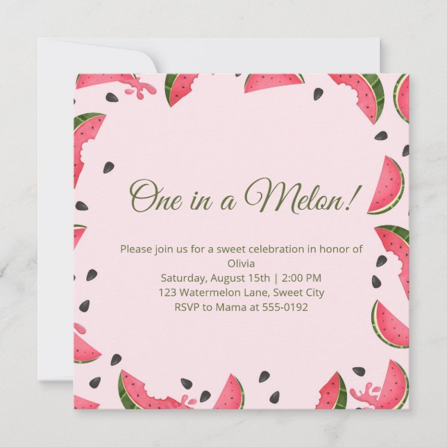 Invitation à une fête d'anniversaire d'été à la pa (Devant)