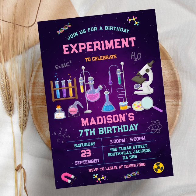 Invitation à une fête d'anniversaire d'expérience  (Créateur téléchargé)