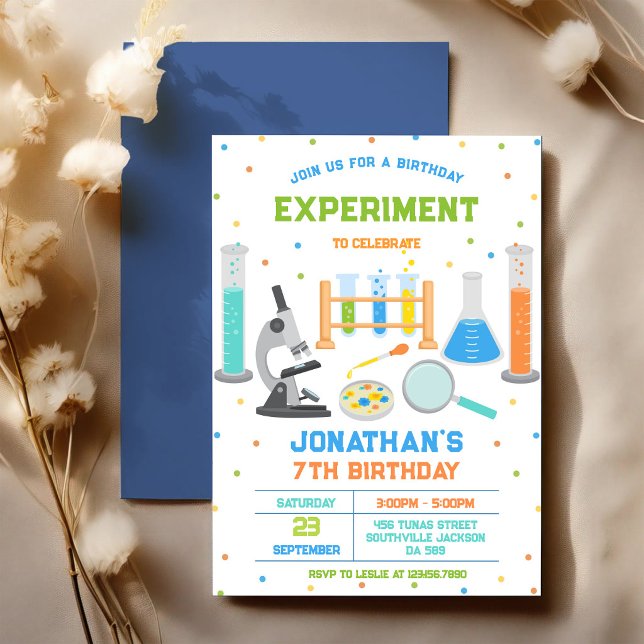 Invitation à une fête d'anniversaire d'expérience  (Créateur téléchargé)