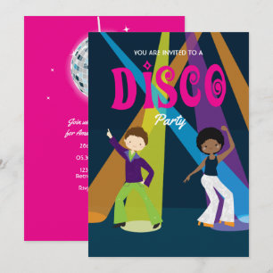 Invitation à une fête d'anniversaire disco