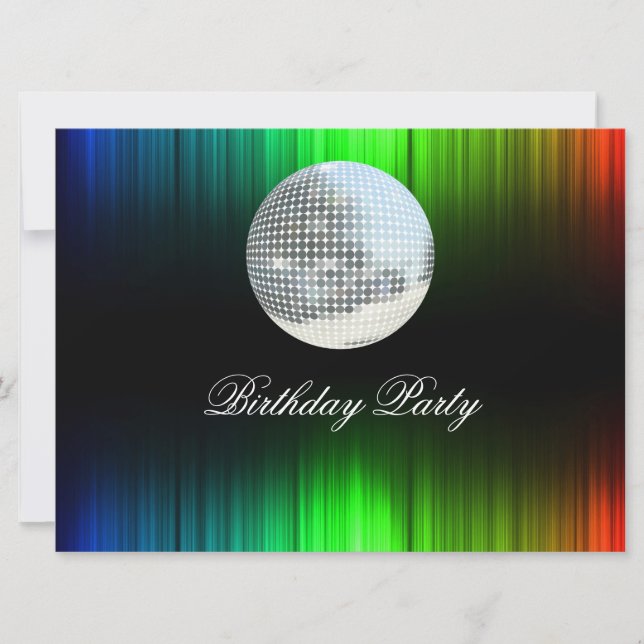 Invitation à une fête d'anniversaire Disco Rétro (Devant)