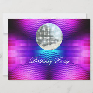 Invitation à une fête d'anniversaire Disco Rétro