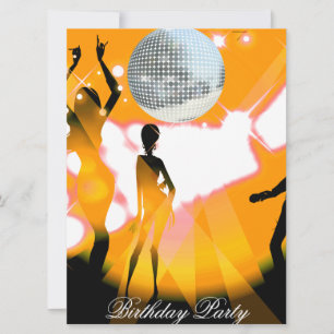 Invitation à une fête d'anniversaire Disco Rétro