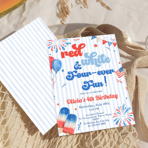 Invitation à une fête d'anniversaire du 4 juillet