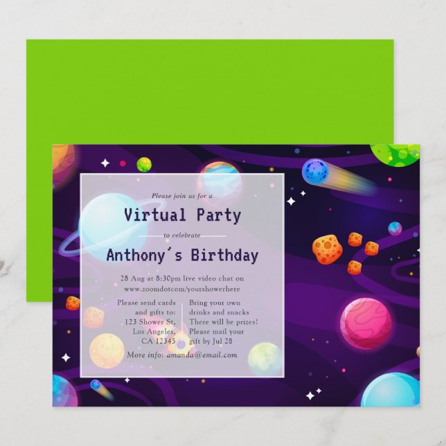 Invitation à une fête d'anniversaire en réalité vi (Devant / Derrière)