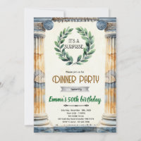 Invitation à une fête d'anniversaire en toge de la