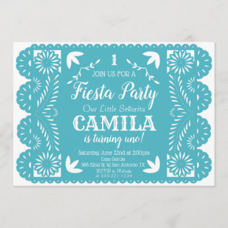 Invitation à une fête d'anniversaire Fiesta avec P