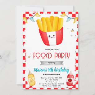 Invitation à une fête d'anniversaire Frites