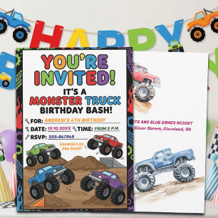 Invitation à une fête d'anniversaire Fun Monster T
