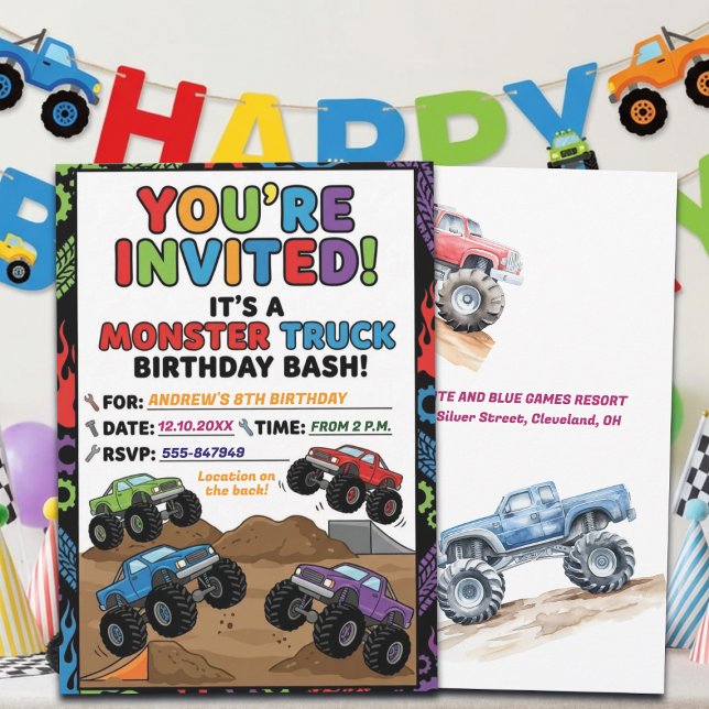 Invitation à une fête d'anniversaire Fun Monster T (Créateur téléchargé)