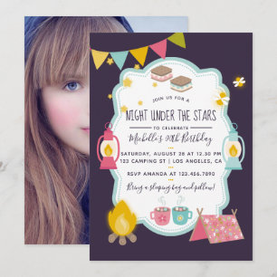 Invitation à une fête d'anniversaire Girlie Glampi
