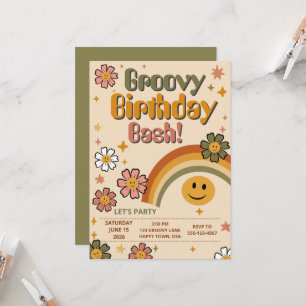 Invitation à une fête d'anniversaire Groovy