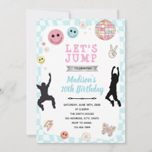 Invitation à une fête d'anniversaire Groovy Jump