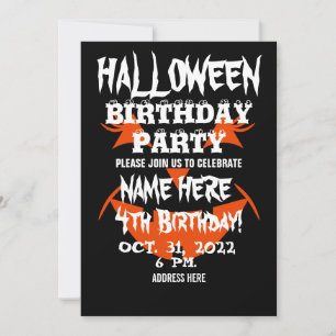 INVITATION À UNE FÊTE D'ANNIVERSAIRE HALLOWEEN