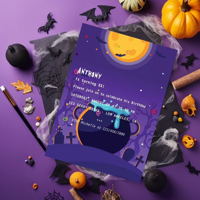 Invitation à une fête d'anniversaire Halloween (Créateur téléchargé)