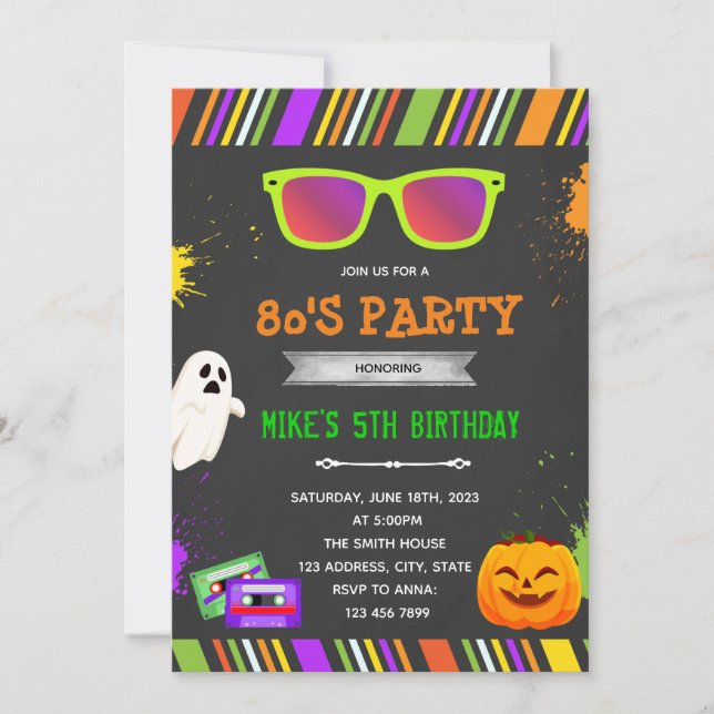 invitation à une fête d'anniversaire Halloween des (Devant)