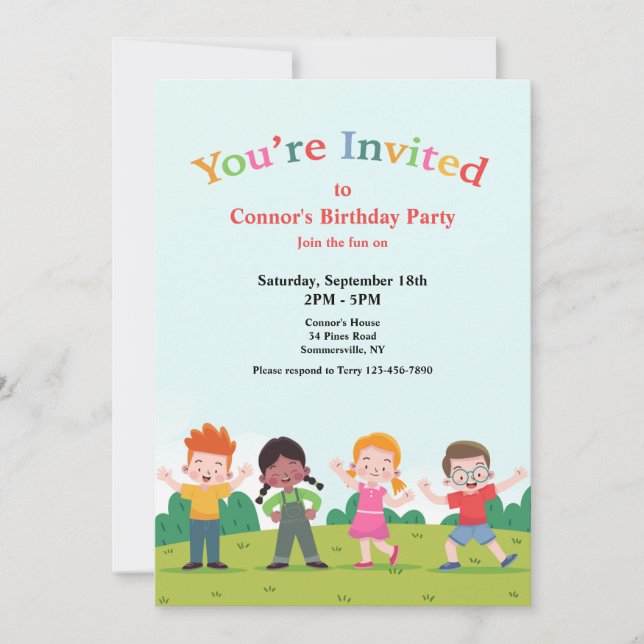Invitation à une fête d'anniversaire Jouons (Devant)