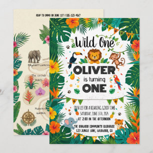 Invitation à une fête d'anniversaire Jungle Safari