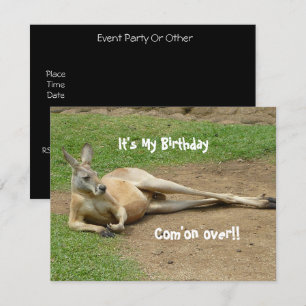 Invitation à une fête d'anniversaire Kangourou
